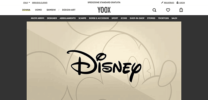Disney se alía con Yoox para dar el salto al online con su línea de moda
